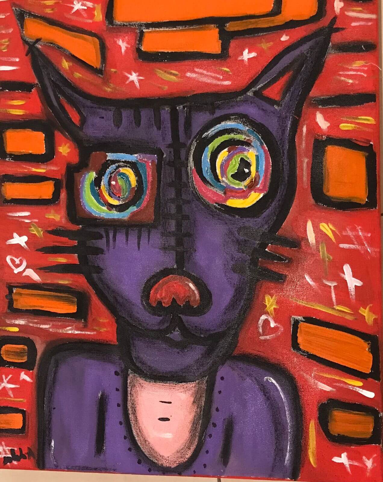 Gato morado — Adela Dibujos